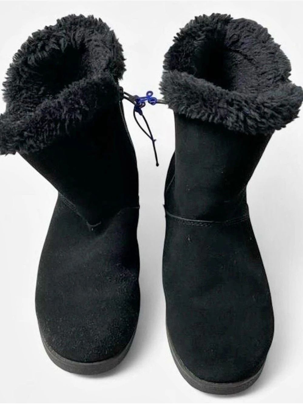 Women's Black Faux Fur-Lined Boots US 9 Like New